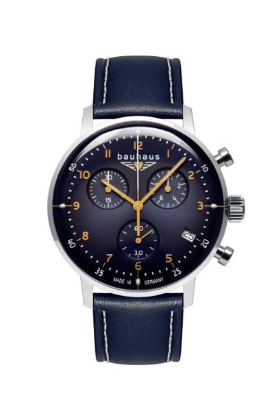 Bauhaus Herrenuhr Quarz Chronograph mit Lederarmband